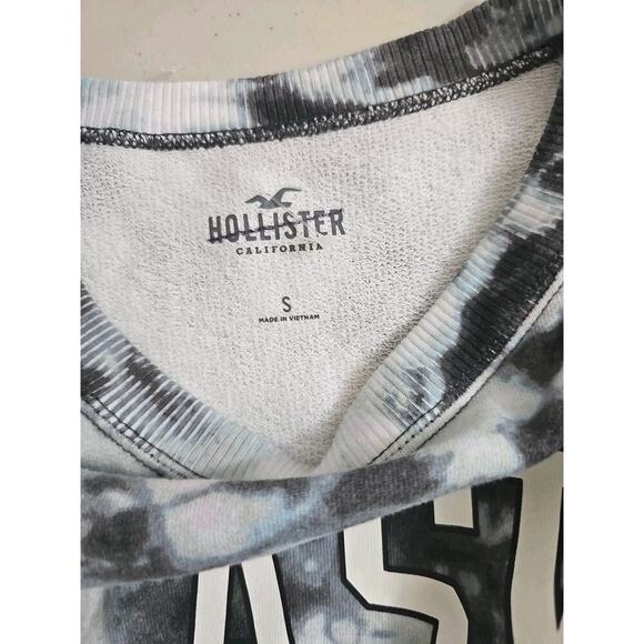 Hollister ~Woman Size S~"Alaska U.S." Blue Tie-Dye Cropped Crew Neck Sweatshirt - Picture 10 of 14